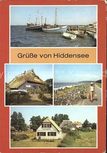 Vitte Hafen Blaue Scheune Duenendamm Kat. Insel Hiddensee