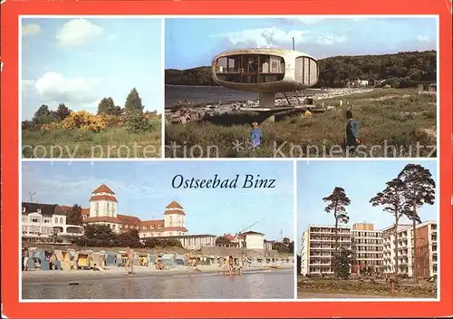 Binz Ruegen Bluehender Ginster Rettungsturm Kurhaus Kat. Binz