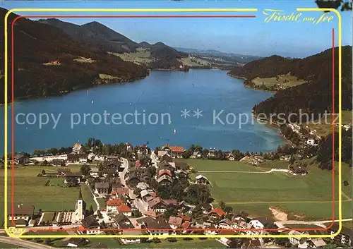 Fuschl See Salzkammergut Fliegeraufnahme Kat. Fuschl am See