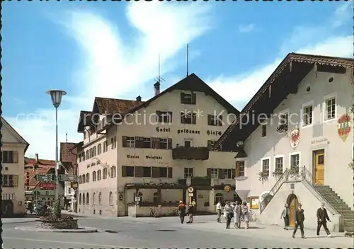 Reutte Tirol Stadtplatz Hotel Goldner Hirsch  Kat. Reutte