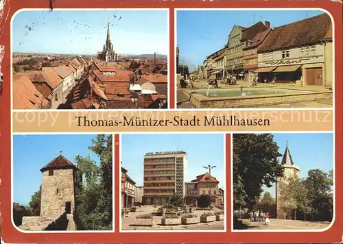 Muehlhausen Thueringen Wilhelm Pieck Platz Hospitalturm Hotel Stadt Muehlhausen Rabenturm Kat. Muehlhausen Thueringen