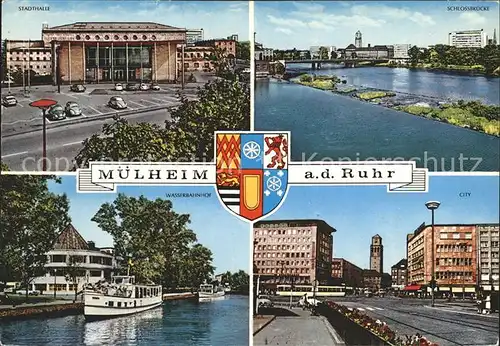 Muelheim Ruhr Schlossbruecke Stadthalle Wasserbahnhof  Kat. Muelheim an der Ruhr