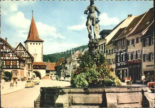Gengenbach Marktplatz Brunnen  Kat. Gengenbach Schwarzwald