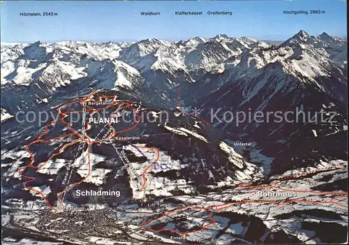 Schladming Obersteiermark Panoramakarte Planai Rohrmoss Hochgolling Greifenberg  Kat. Schladming