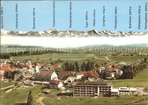 Hoechenschwand Huenerstock Rosenhorn Finsteraarhorn Moench Jungfrau  Kat. Hoechenschwand
