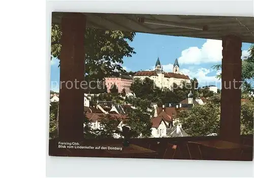 Freising Oberbayern Blick vom Lindenkeller auf den Domberg Kat. Freising