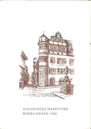 Quedlinburg Historische Markttage Zeichnung Kat. Quedlinburg