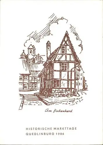Quedlinburg Historische Markttage Am Finkenherd Zeichnung Kat. Quedlinburg
