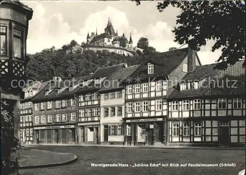 Wernigerode Harz Schoene Ecke mit Schloss Feudalmuseum Kat. Wernigerode