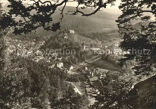 Schwarzburg Thueringer Wald Blick vom Trippstein Kat. Schwarzburg