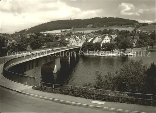 Saalburg Ebersdorf mit neuer Bruecke Kat. Saalburg Ebersdorf