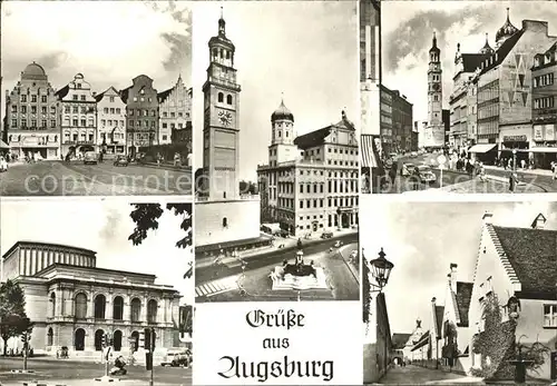 Augsburg Maximilianstrasse Stadttheater Perlachturm Fuggerei Kat. Augsburg