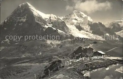 Kleine Scheidegg Wengen Eiger Nordwand mit Moench Kat. Scheidegg Kleine