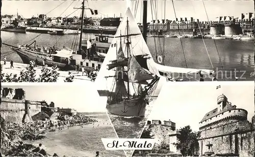 Saint Malo Ille et Vilaine Bretagne Hafen Burg Strand Kat. Saint Malo