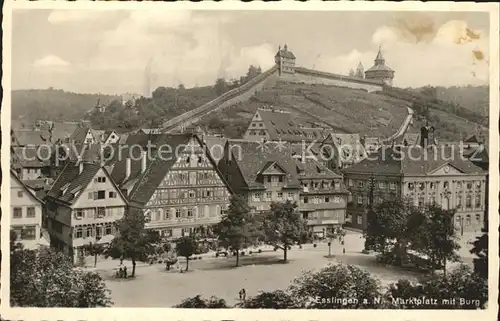 Esslingen Neckar Marktplatz mit Burg Kat. Esslingen am Neckar