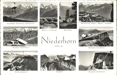 Niederhorn Skigebiet Beatenberg Eiger Moench Jungfrau Niesen Niederhorn Kat. Niederhorn