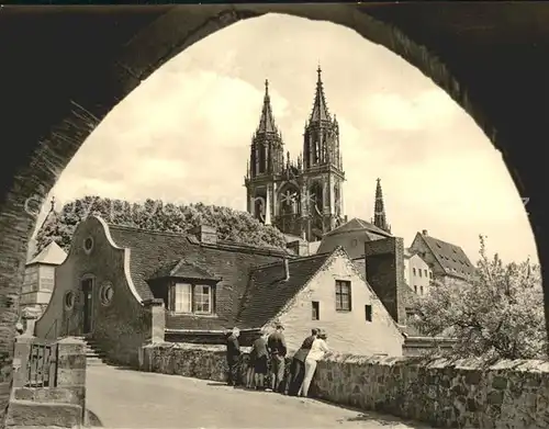 Meissen Elbe Sachsen Aufgang zum Dom und Albrechtsburg Kat. Meissen