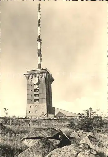 Brocken Restaurant mit Sendeturm Kat. Wernigerode