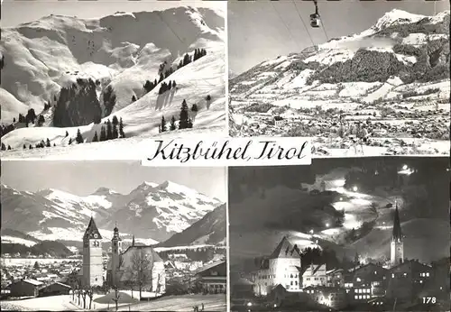 Kitzbuehel Tirol mit Seilbahn und Kirchenpartie Kat. Kitzbuehel