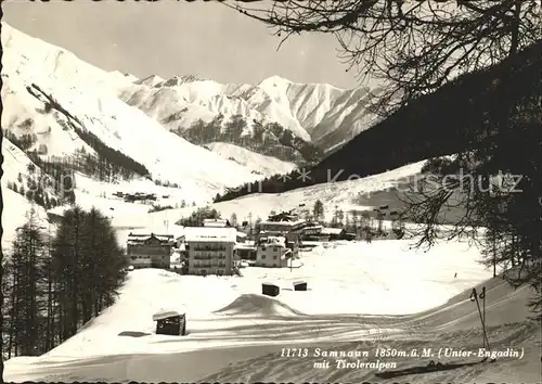 Samnaun Dorf mit Tiroleralpen Kat. Samnaun Dorf