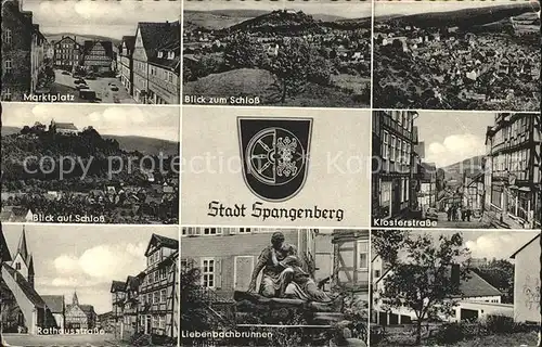 Spangenberg Hessen Klosterstrasse Schloss Marktplatz Liebenbachbrunnen Kat. Spangenberg