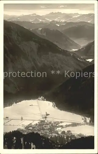 Wendelstein Berg mit Bayrischzell und Zillertaler Alpen Kat. Bayrischzell