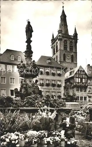 Trier Petrus Marktbrunnen mit St. Gangolph Kat. Trier