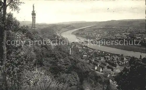 Trier Moselpartie mit Mariensaeule Kat. Trier