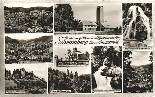 Schramberg Ruine Schilteck Ruine Falkenstein Wasserfall im Bernecktal Kat. Schramberg