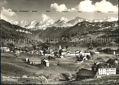 Nesslau Neu St. Johann mit Churfirsten Kat. Nesslau