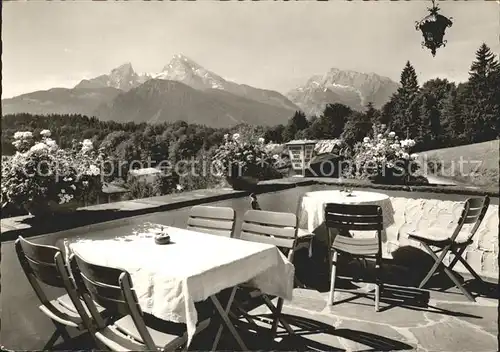 Berchtesgaden Cafe Haus am Berg Terrasse Kat. Berchtesgaden