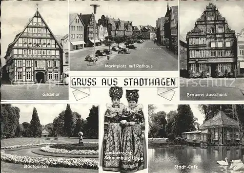 Stadthagen Gilderhof Rathaus Stadtgarten Brauerei Ausschank Kat. Stadthagen