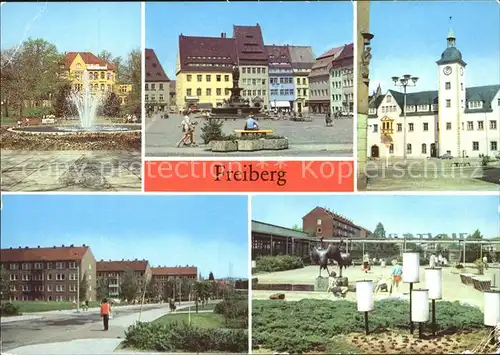 Freiberg Sachsen Brunnendenkmal Obermarkt Rathaus Versorgungszentrum Unicent Kat. Freiberg