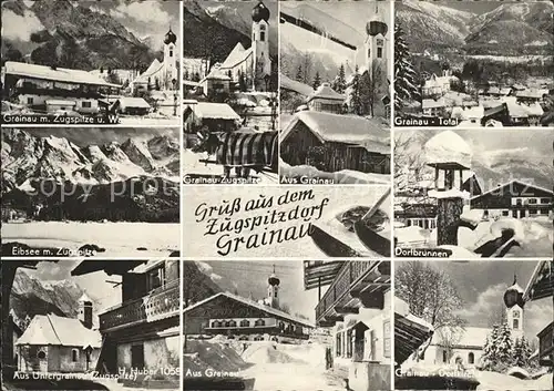 Grainau Dorfbrunnen Eibsee Zugspitze Kat. Grainau
