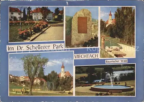 Viechtach Bayerischer Wald Im Dr. Schellerer Park Gedenktafel Brunnen Kat. Viechtach