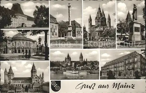 Mainz Rhein Jupiter Altar Dom Gutenberg Denkmal Kurfuestl Schloss Rheinufer  / Mainz Rhein /Mainz Stadtkreis