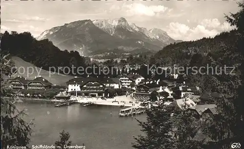 Koenigssee Schiffslaende Untersberg  Kat. Schoenau a.Koenigssee