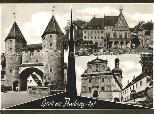 Amberg Oberpfalz Tor Dom Rathaus  Kat. Amberg