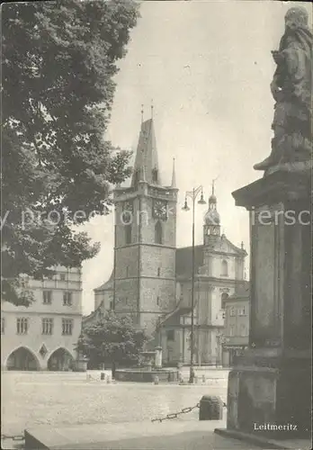 Leitmeritz Litomerice Nordboehmen Teilansicht Gebaeude 