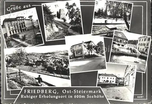 Friedberg Steiermark Rathaus Postamt Schwimmbad  Kat. Friedberg am Wechsel