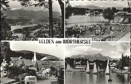 Velden Woerther See Segelboot Strand  Kat. Velden am Woerther See