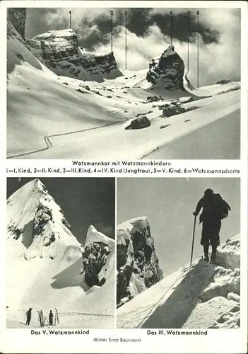 Watzmann Watzmannkar Watzmannkinder Ski Fuehrungskarte  Kat. Berchtesgaden