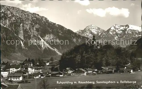 Ruhpolding mit Rauschberg Sonntagshorn und Reifelberge Kat. Ruhpolding