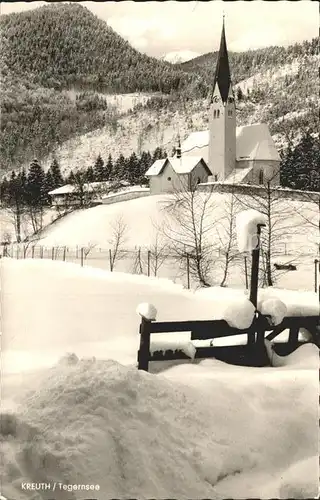 Kreuth Tegernsee Winteridyll Kirche Kat. Kreuth