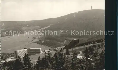 Oberwiesenthal Erzgebirge FDGB Erholungsheim Am Fichtelberg mit Grosser Schanze Kat. Oberwiesenthal