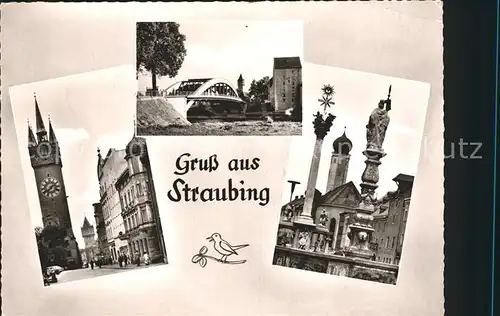 Straubing Kirche Bruecke Denkmal Kat. Straubing