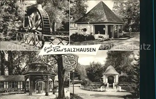 Bad Salzhausen Wasserrad Lithiumquelle Salzquelle Stahlquelle Kat. Nidda