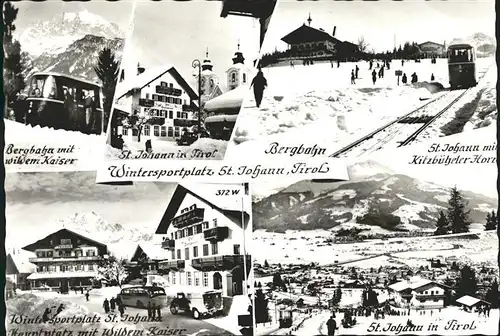 St Johann Tirol Bergbahn Wilder Kaiser Kitzbueheler Horn Dorfpartie Totalansicht Kat. St. Johann in Tirol