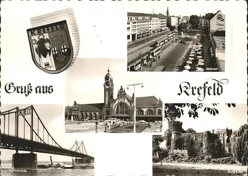 Krefeld Rheinbruecke Hauptbahnhof Ostwall Burg Linn Kat. Krefeld