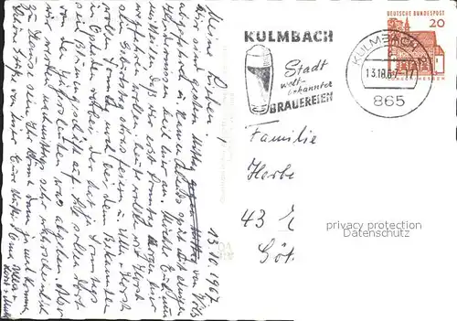 Kulmbach Stadt und Schloss Kat. Kulmbach